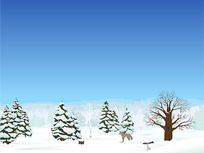 "In the Forest. Winter" animals app illustration design forest illustration landscape snow vector winter