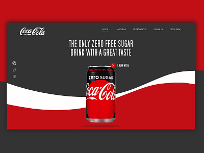 coca-cola design branding clean ui clean website coca cola cokecola design drinks flat landing page minimal website vector