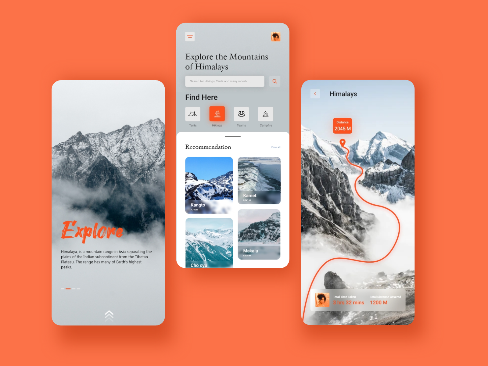 Hiking App by mounika on Dribbble