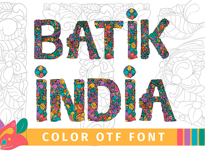 Batik India Color Font batik color font colorful design font fontself india letters