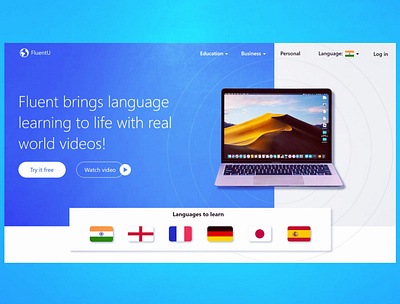 Ui Landing Page of FluentU Website design landingpage ui ui ux ui design uiux web web design webdesign website website design