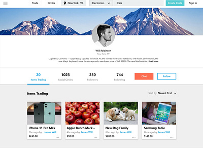 Social Profile Web Ui Design