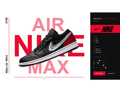 Nike Shop Web UI Design adobe xd design nike ui ui ux ui design uiux web design webdesign website website design