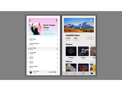 Music Player App Ui 5 adobe xd app app design design landing page logo ui ui ux ui design uiux