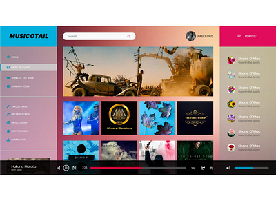 Music Player Web UI 4 app app design design ui ui ux ui design uiux web design webdesign website design