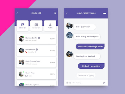 Chat app ui design