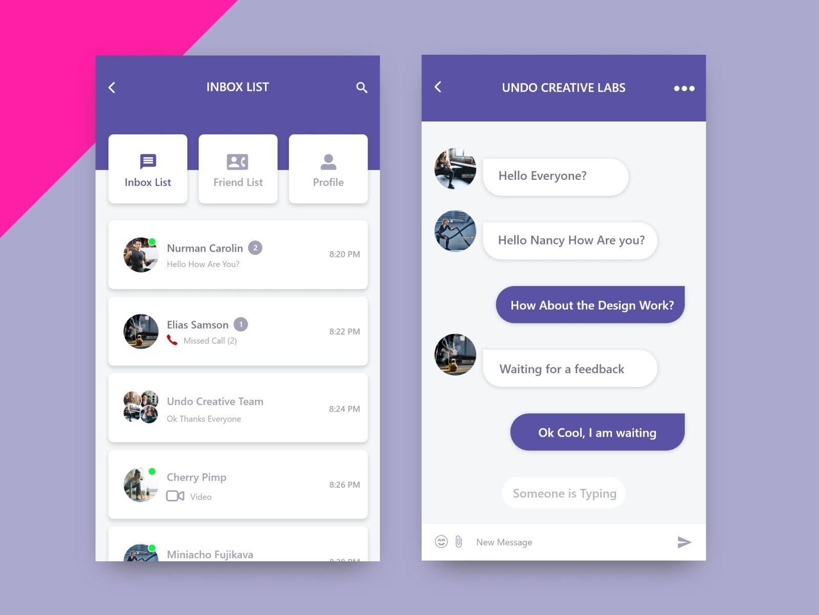 Chat app ui design by Raj Rajyaguru on Dribbble