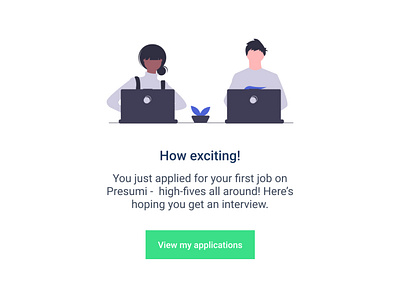 Job apply pop up ui