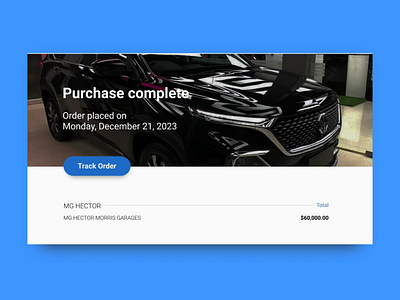 Car purchase Email Receipt Ui Design app design figma figmadesign ui ui ux ui design uiux web design website website design