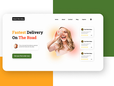 Food website landing page design landing page ui ui ux ui design uiux web design webdesign website website design