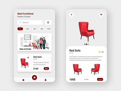 Furniture Buying Shop Ecommerce App app app design branding design ecommerce figma graphic design ui ui ux ui design uiux