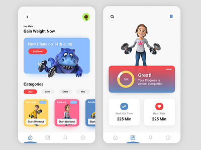 Fitness app ui design app app design design fitness gym ui ui ux ui design uiux