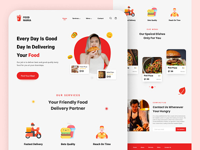 Food Website UI Design branding design logo ui ui ux ui design ui designers ui designs uiux web design web ui webiste design