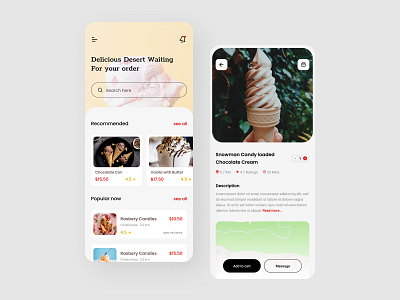 Ice cream app ui design app app design design graphic design ui ui ux ui design uiux