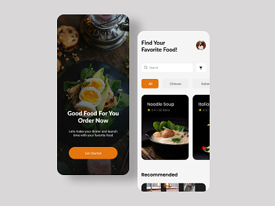 Food app uiux design