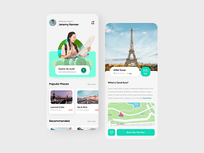 Travel app ui design