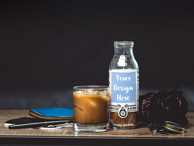 Cold Brew Coffee Bottle Mockup [Free PSD Download]