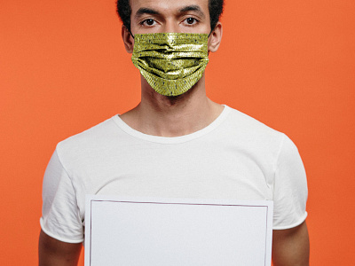 Man in a Face Mask Holding the Poster Free PSD Mockup face mask facemask free download free mockup free psd freebie male man mock up mockup mockup psd poster protest psd riot