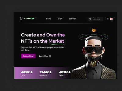 FUNGY- buy and sell NFTs animation branding design interaction design nft ui ui ux design uiux