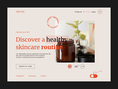Website design concept for skincare