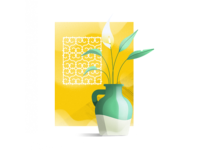 Peace Lily design flat gradient illustration plante