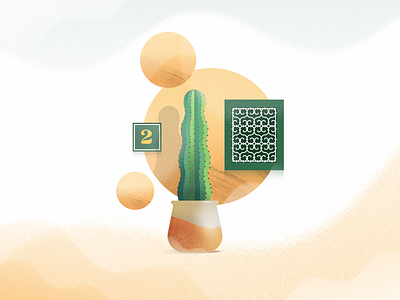 cactus cactus design flat flower garden gradient icon illustration plante sahara