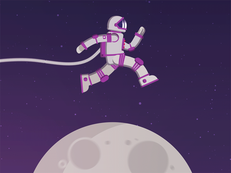 astronaut run astronaut moon run space walkcycle