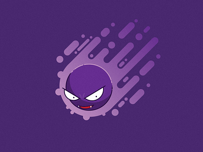 Gastly character flat ghost gradient pokemon purple quick