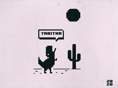 trex runner 2020 cactus character chrome dinosaur game illustration internet pixel sun t rex