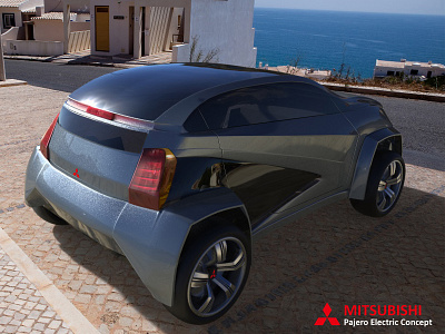 MitsubishiPajero E -Rear view 3d modeling automotive automotive design car car design crossover design exterior design futuristic luxury offroad sustainability suv transportation transportation design