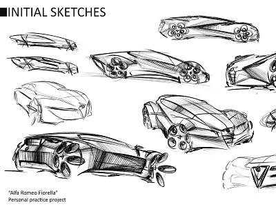 Alfa romeo Fiorella concept- some initial sketches alfa romeo automotive automotive design car design design exterior design sketch sustainability transportation transportation design vehicle