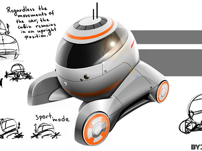 Vehicle , inspired by BB8 - Key sketch automotive automotive design car design design exterior design futuristic sketch sustainability toyota transportation transportation design ui ui design uiux ux ux design vehicle