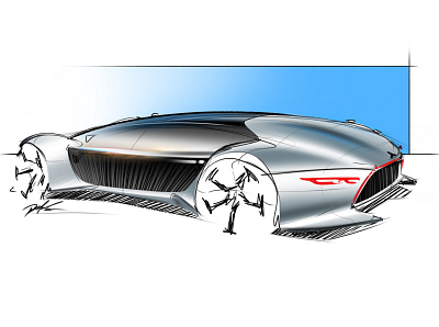 Mercedes Practice Sketch #3 (silver arrow) automotive automotive design car design design exterior design sustainability transportation design