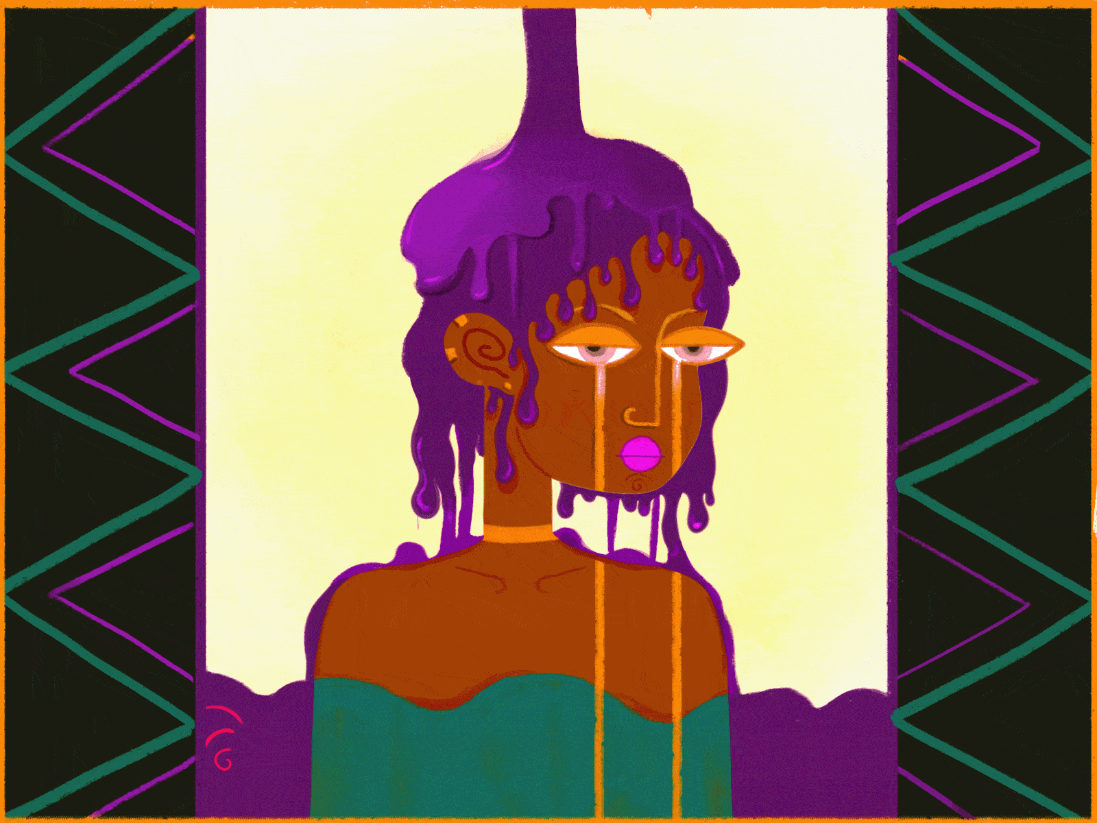 Melted adobe animation digital art digital illustration illustration india mental health motion graphics purple turquoise