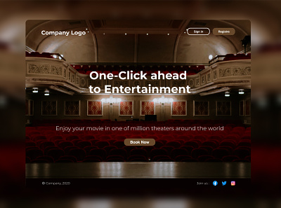 Cinema Tickets booking branding cinema design interface landing page movies netflix theaters ticket booking tickets ui ux web