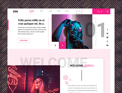 Fashion Site design sunglasses ui ux