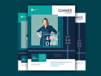 Summer Fashion Sale Flyer design Template a4 flyer branding fashion fashion design fashion sale flyer template marketing minimal modern sale shopify simple summer flyer vector