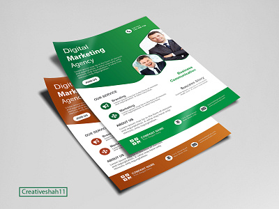 Digital marketing Agency Corporate A4 Flyer design Template