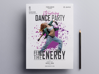 Dj Dance Party Print Ready Flyer Design Template