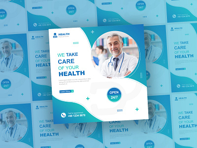 Medical healthcare social media banner template