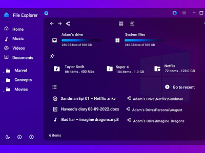 Windows 12 files explorer concept concept file explorer windows