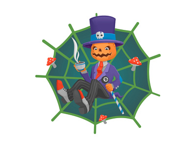 Mr. Pumpkin from Halloween amanita character halloween iilustration net pumpkin skull spider vector vegetable