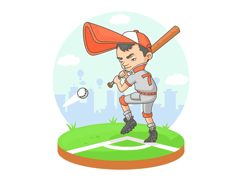 Baseball player ball baseball boy champion character children illustration player vector