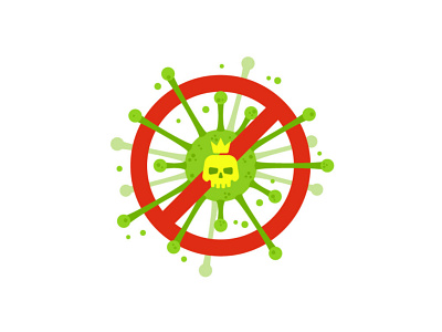 Stop coronovirus icon sticker