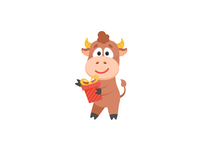 Bull character vector animal symbol new year