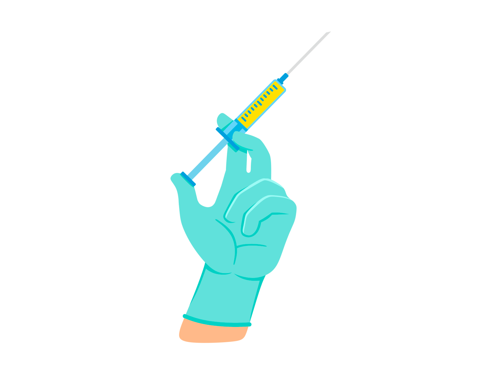 Hand with vaccine syringe animation animation antibiotic covid doctor drug gloves hand influenza medic monkeypox needle pandemic pox syringe vaccine