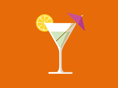 cocktail aperitif app cocktail glass icon lemon picto set