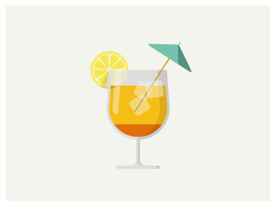 Cocktail cocktail glass ice cube icon lemon picto umbrella