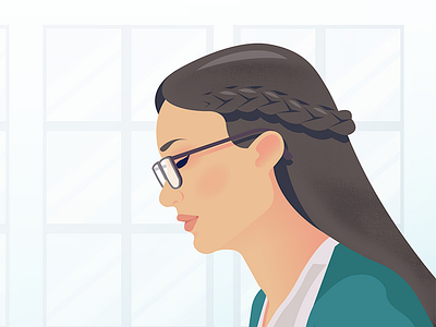 Decla #1 character face girl glasses hair illustration vector woman