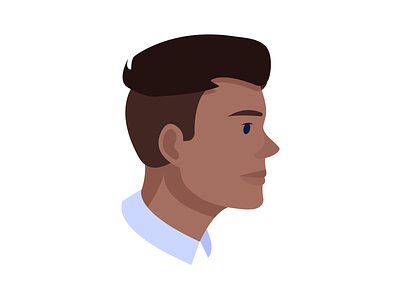 Man head character face hair head illustration male profile vector